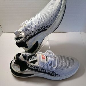Echo White and Black Knit Men's Athletic Sneakers